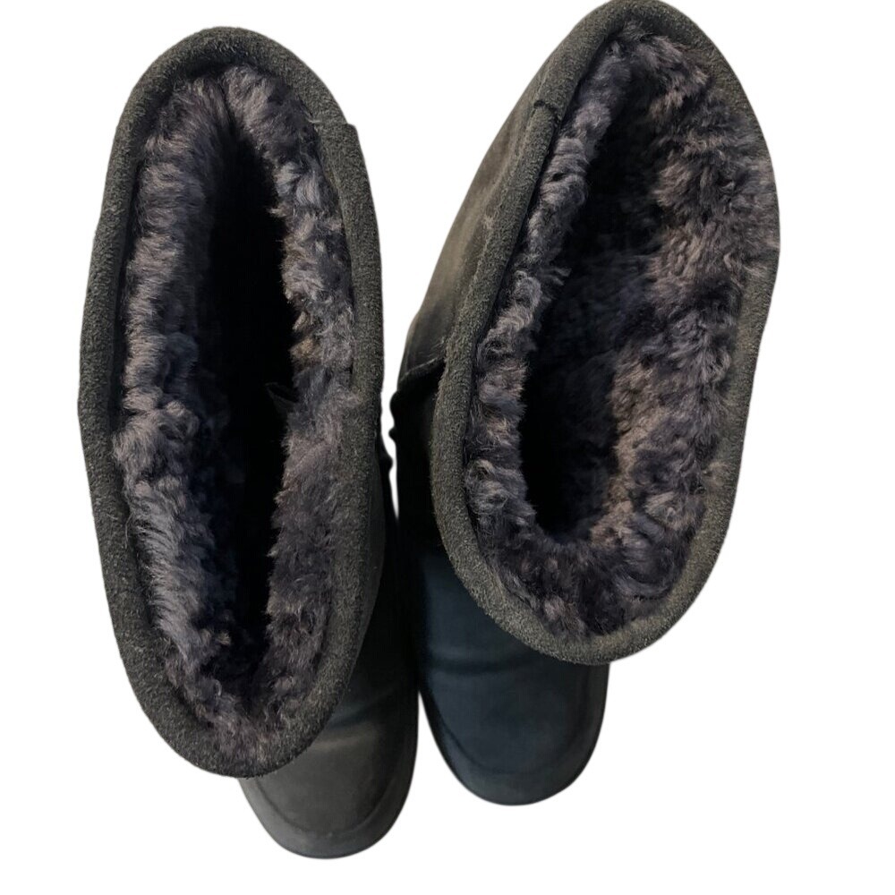 BEARPAW Women's Emma Tall Classic Suede Slip On Boot-Charcoal Grey‎  9M